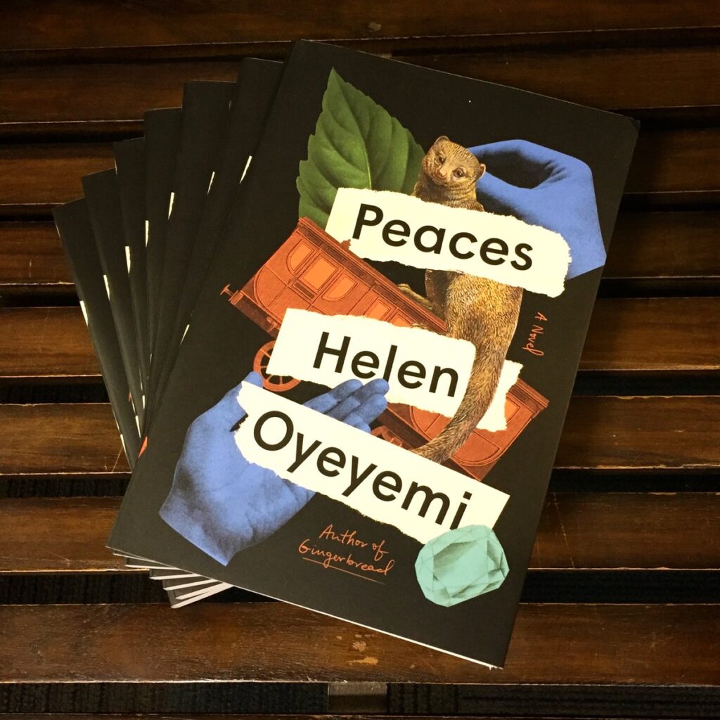 Copies of Helen Oyeyemi's Peaces. Credit: @McNallySK on Twitter.