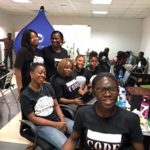 Tech4Her Africa team at their office