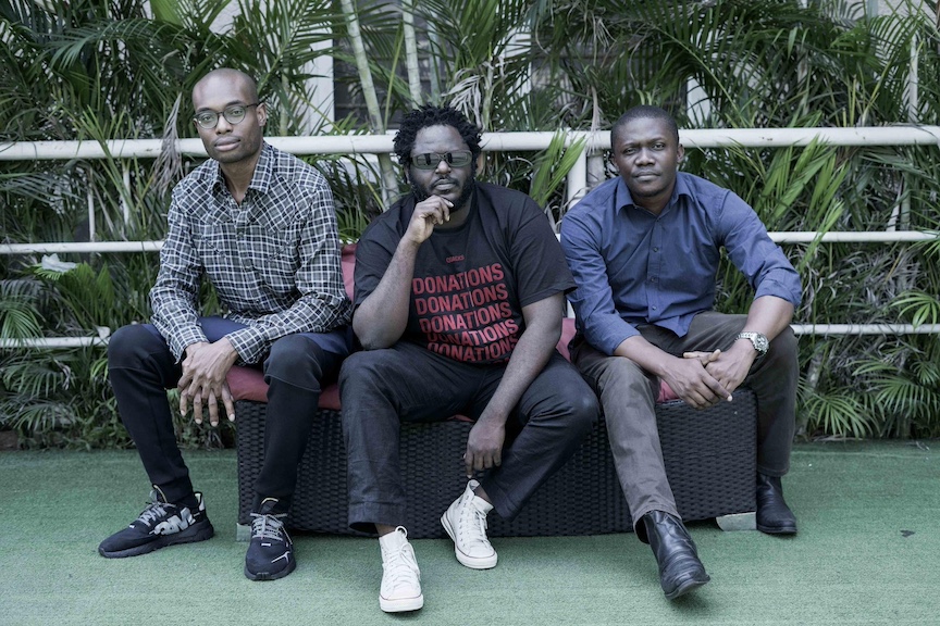 The Surreal16 Collective: Omonua, C.J. Obasi, and Abba T, curators of the S16 Film Festival. Makama