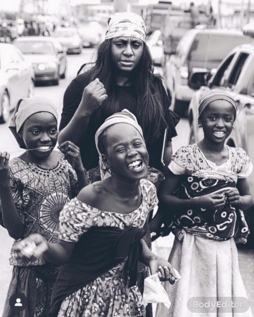 Grace Yakubu on the set of Haske Matan Arewa: “If a father changes his mind about not sending his daughter to school just by watching an episode of Haske, that makes my life.” From Instagram.