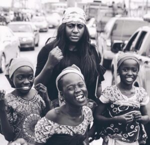 Grace Yakubu on the set of Haske Matan Arewa: “If a father changes his mind about not sending his daughter to school just by watching an episode of Haske, that makes my life.” From Instagram.