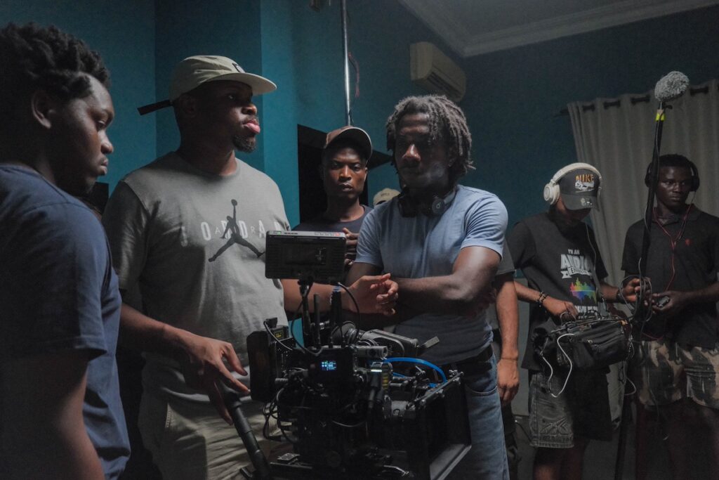 Dika Ofoma on a film set. Credit: Olamide Alabi.