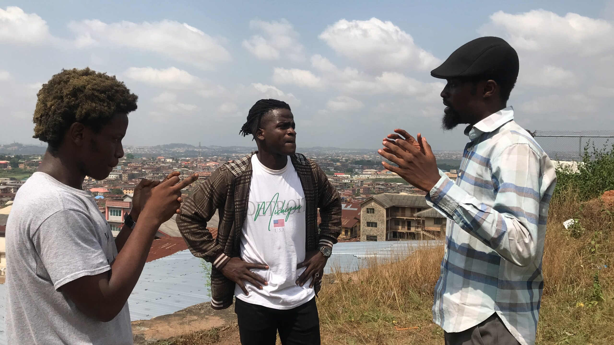 Taiwo Egunjobi on the set of ALL NA VIBES.