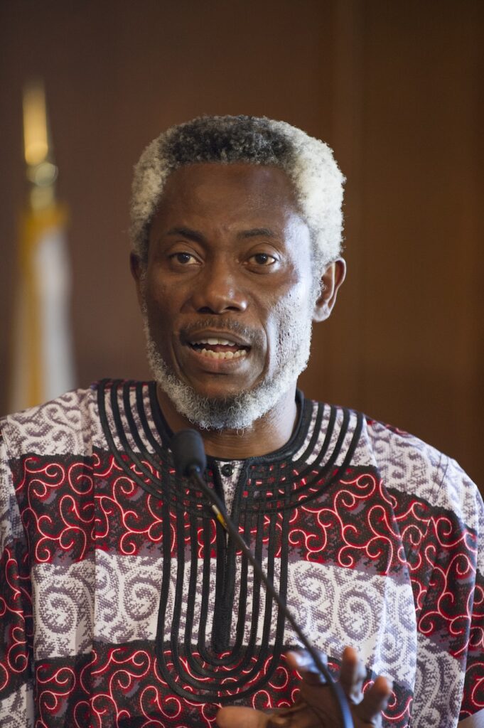 Chuma Nwokolo at the Chinua Achebe Symposium at the University of Massachusetts, Amherst, in October 2015.