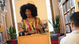 Mubanga Kalimamukwento, a lawyer, sees fiction as her “final form” of storytelling. Photo credit: Kọ́lá Túbọ̀sún. Our Top Stories of 2025.