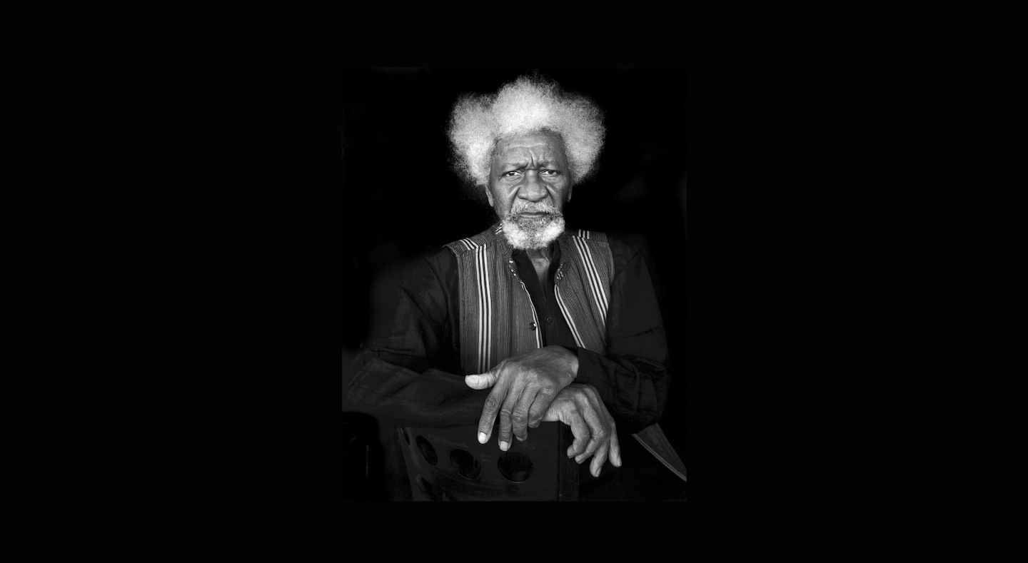 Wole Soyinka by Judy Dater. Photo background altered.