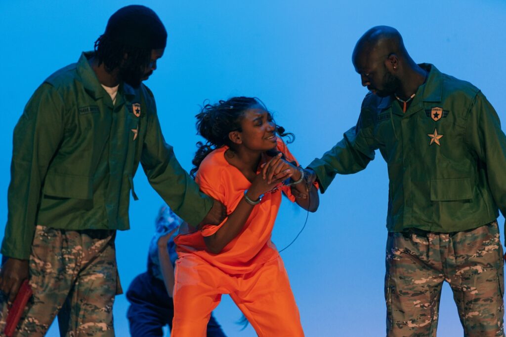 Iheoma Uzomba, in her show Pretty Dangerous Four Acts on Womanhood. Supplied.