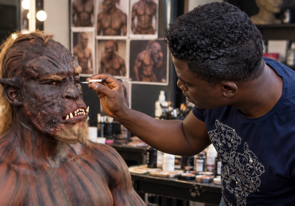 Hakeem Effects on the set of Kintapo, with Chris Attoh